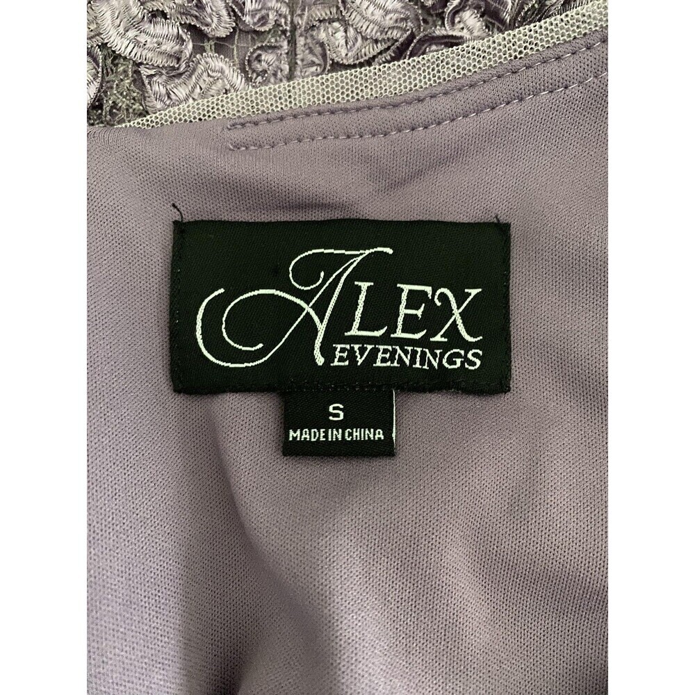 Alex Evenings Blouse Womens Small Purple Lace Cold Shoulder Floral Sequin Top - Picture 5 of 7